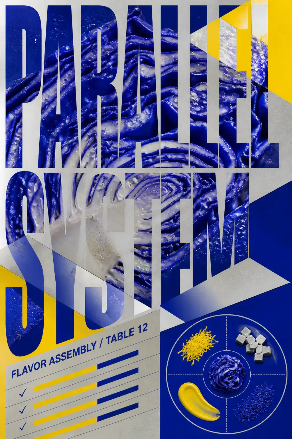 Parallel System flavor assembly poster design｜AI Image Generation Prompts