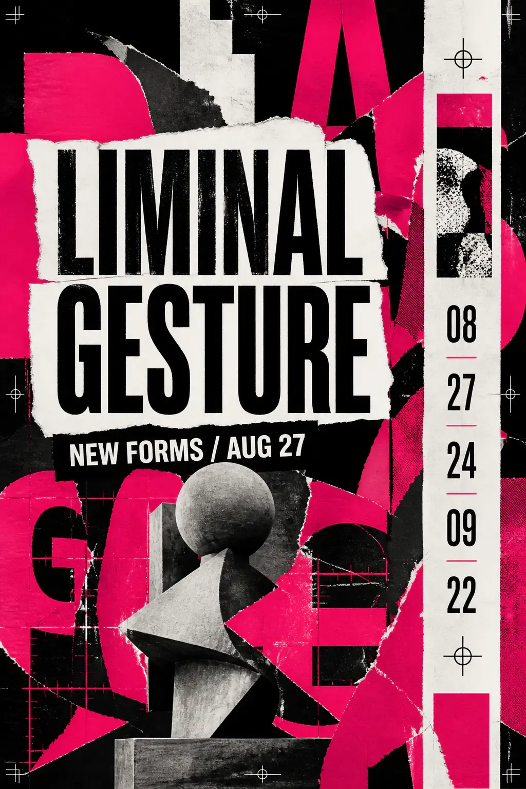 Liminal Gesture Abstract Brutalist Poster｜AI Image Generation Prompts