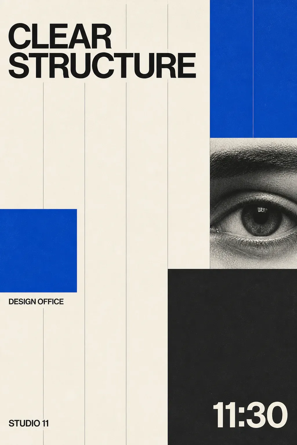 Clear Structure Minimalist Graphic Design Poster｜AI Image Generation Prompts