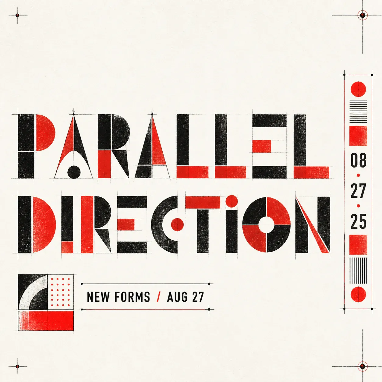 Parallel Direction Geometric Typography Poster Design｜AI Image Generation Prompts