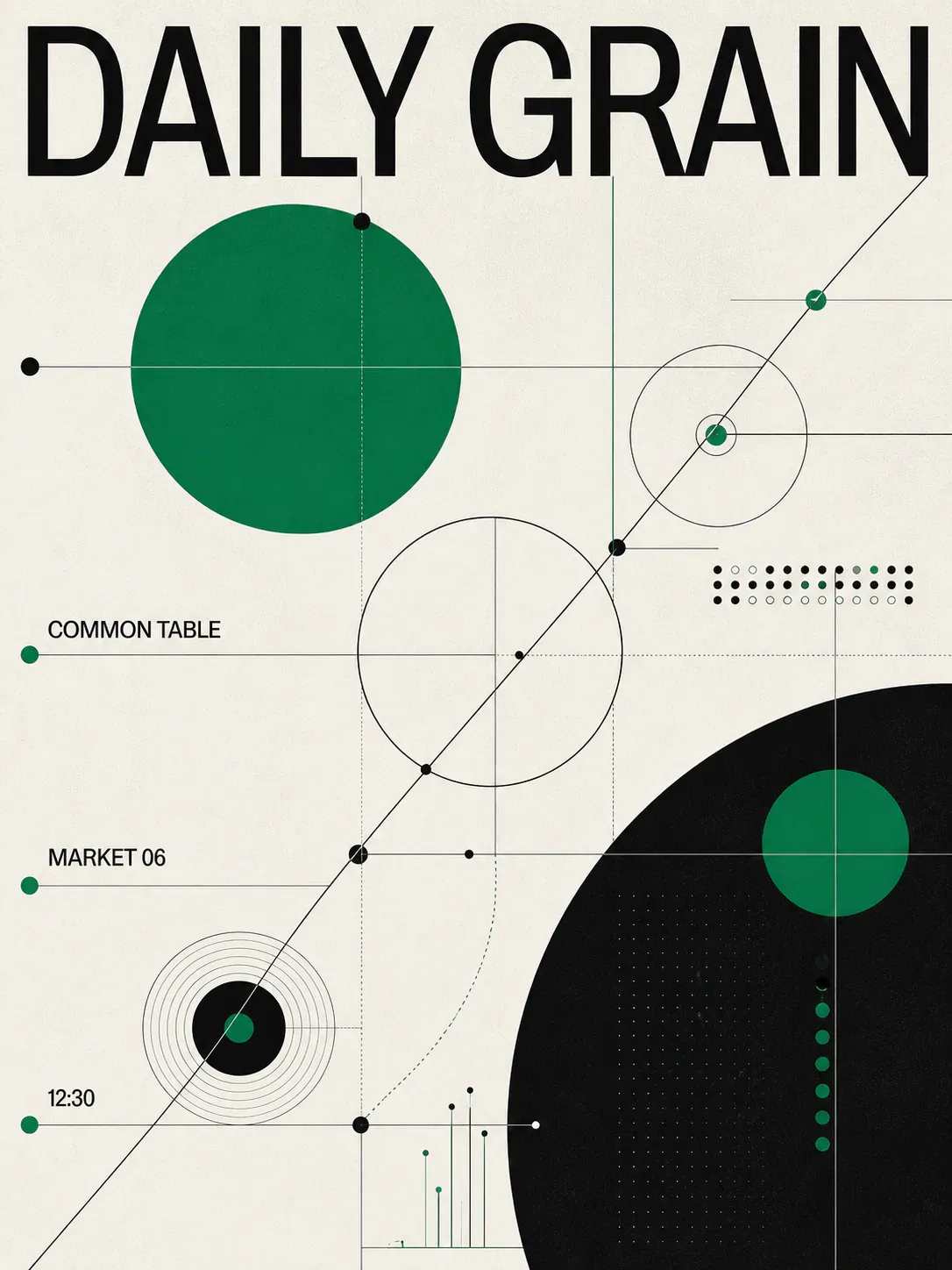 Daily Grain Abstract Geometric Poster Design｜AI Image Generation Prompts