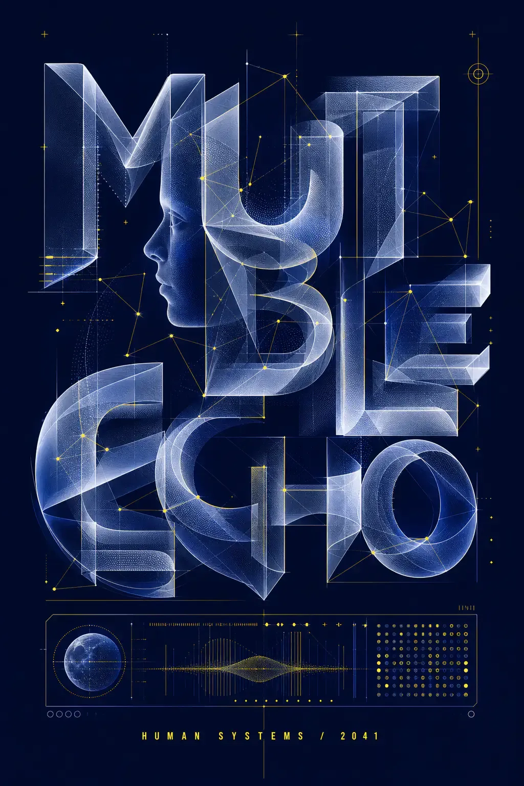 Futuristic Mutable Echo Typography Poster｜AI Image Generation Prompts
