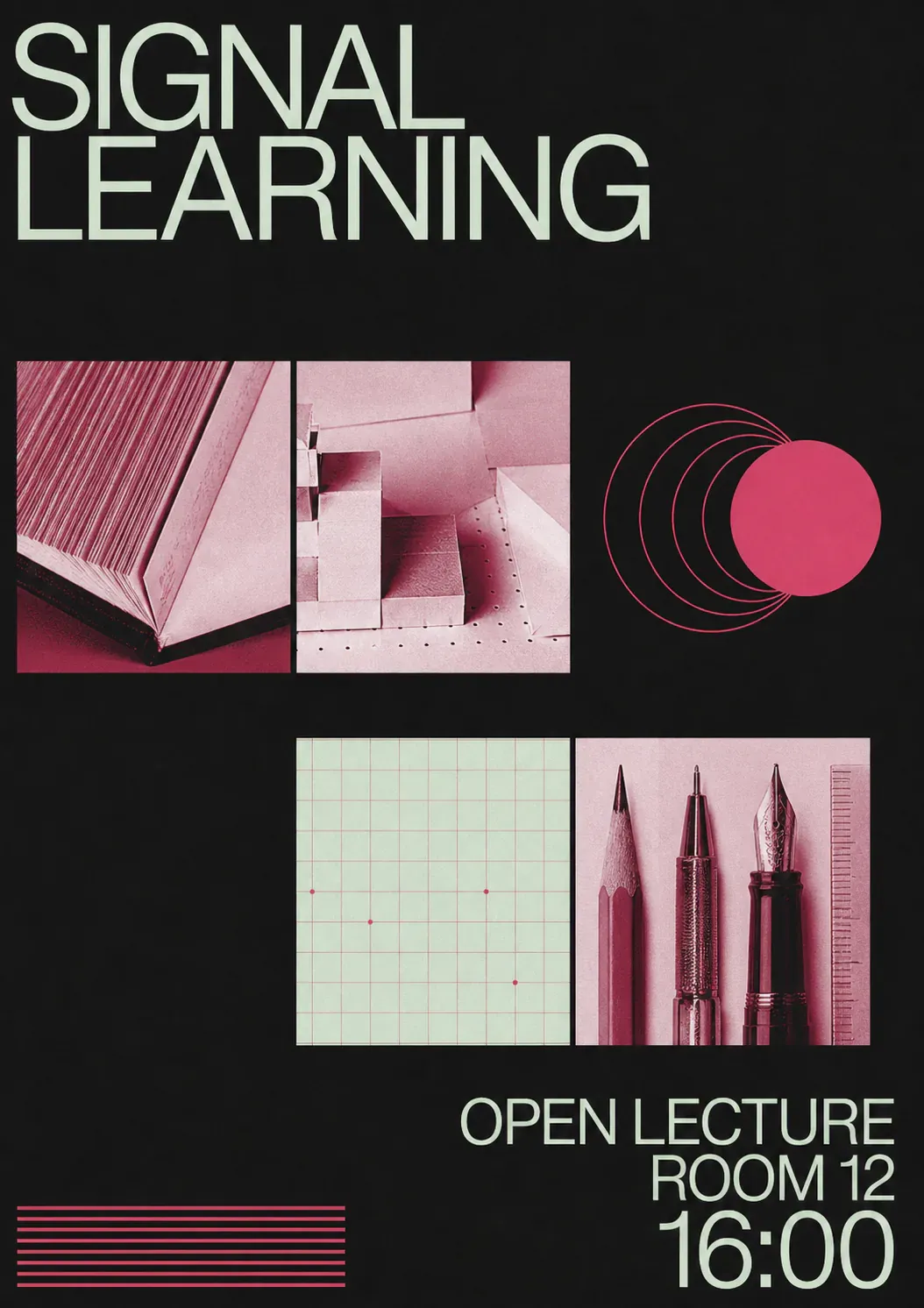 Signal Learning Open Lecture Poster Design｜AI Image Generation Prompts