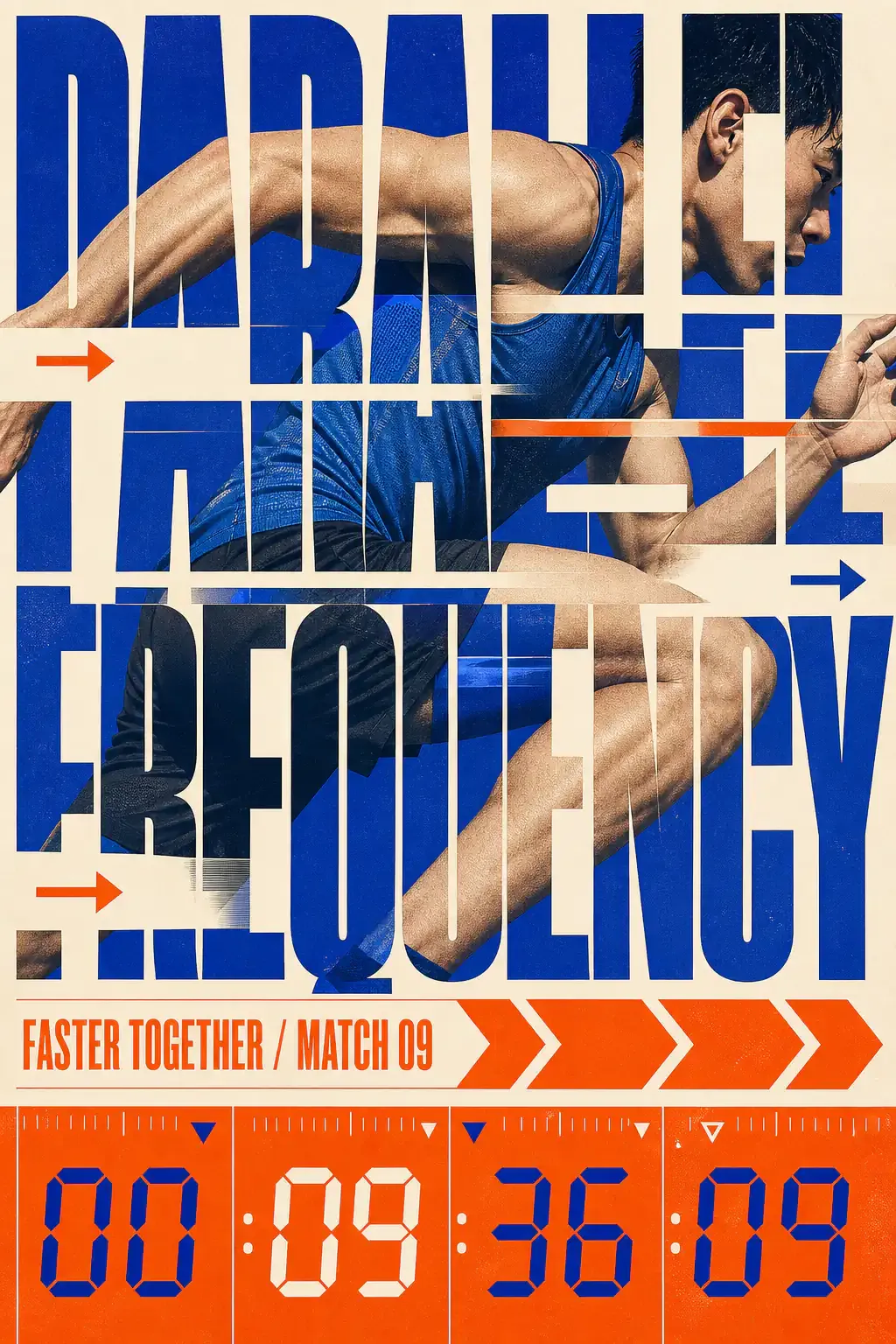 Dynamic runner sports poster with bold typography｜AI Image Generation Prompts