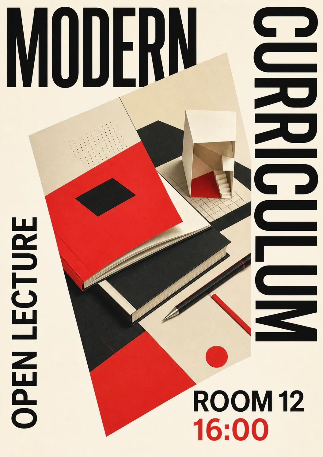 Modern Curriculum Open Lecture Event Poster｜AI Image Generation Prompts