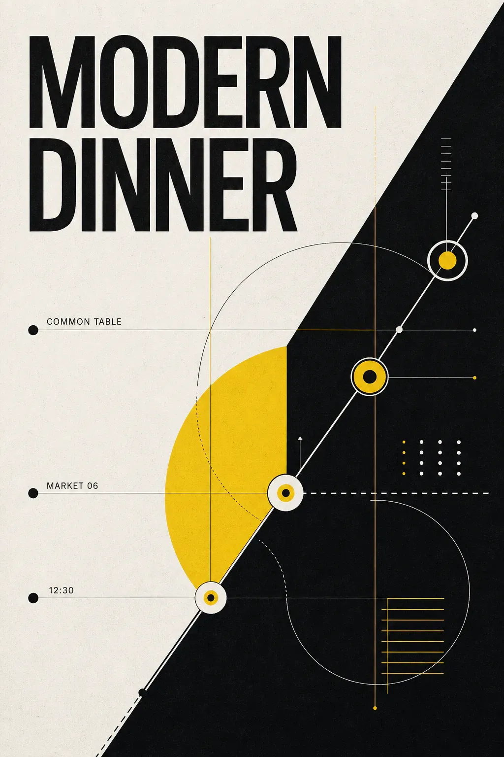 Modern Dinner Geometric Poster Design｜AI Image Generation Prompts