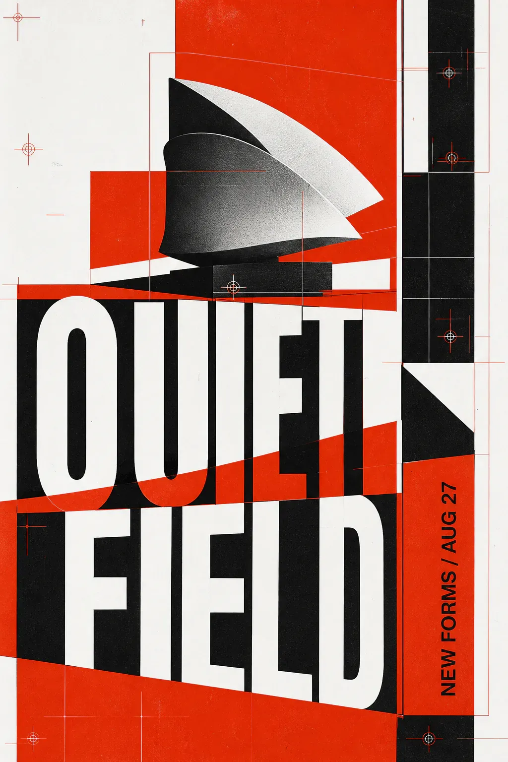 Quiet Field Geometric Typography Poster Design｜AI Image Generation Prompts