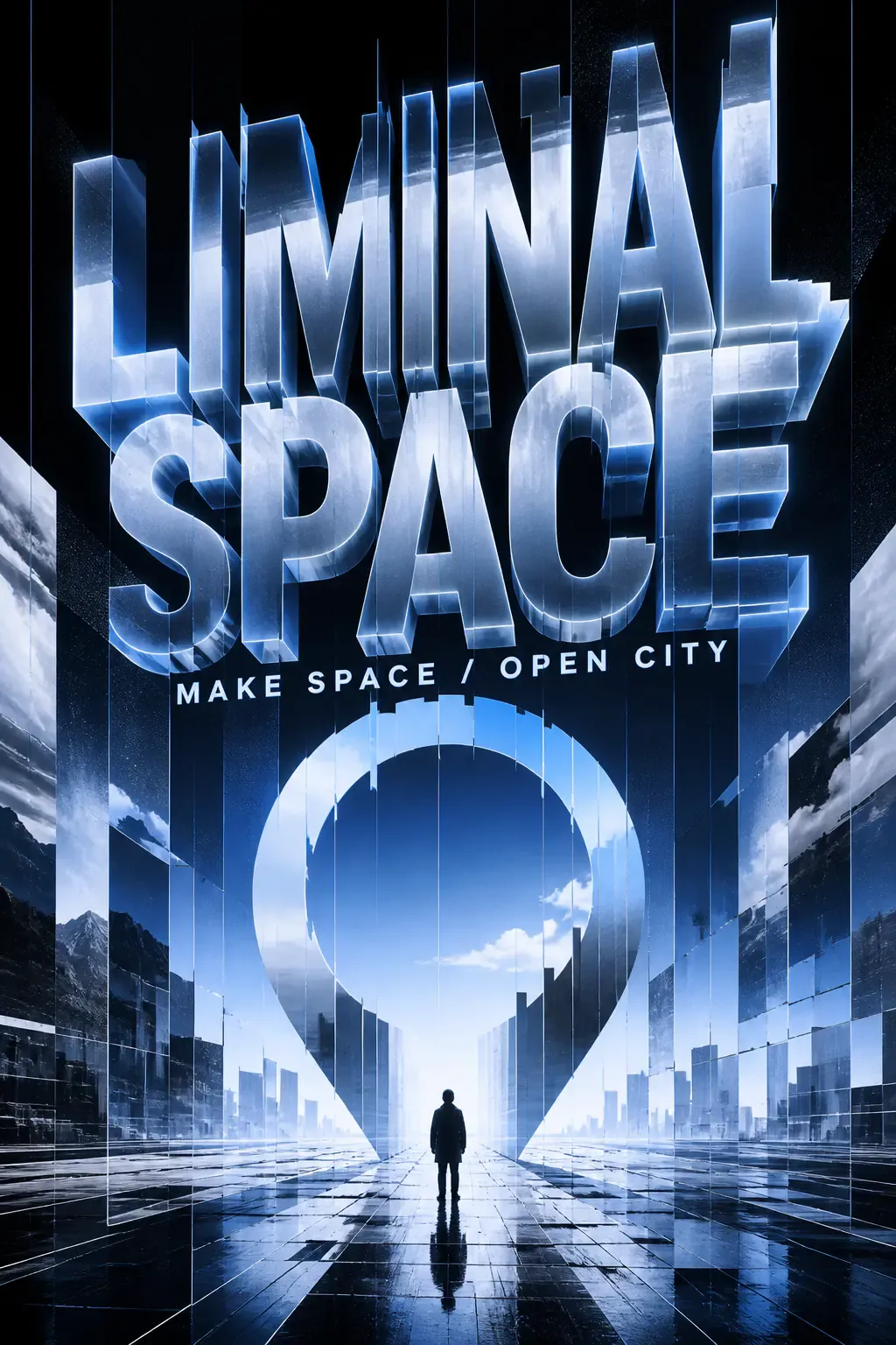 Liminal Space Open City Futuristic Poster｜AI Image Generation Prompts