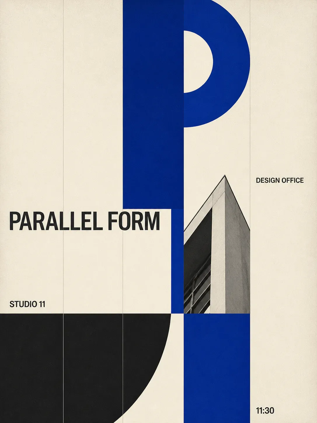 Parallel Form Minimalist Graphic Design Poster｜AI Image Generation Prompts