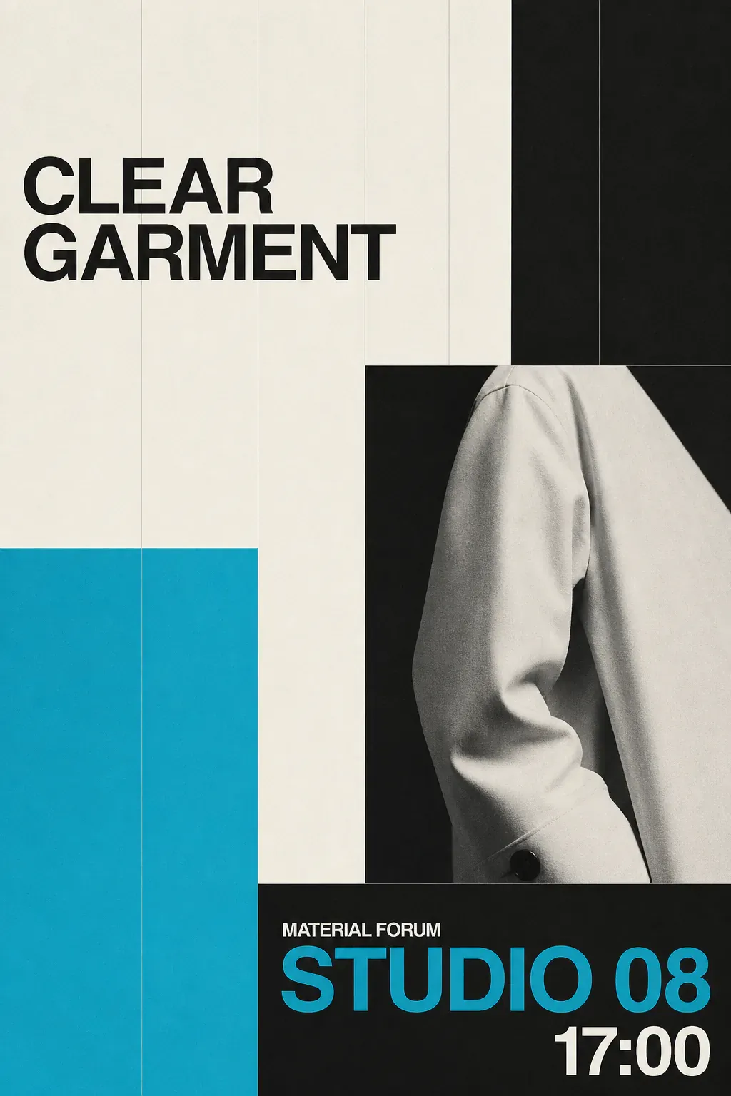 Clear Garment Material Forum Studio 08 Event Poster｜AI Image Generation Prompts
