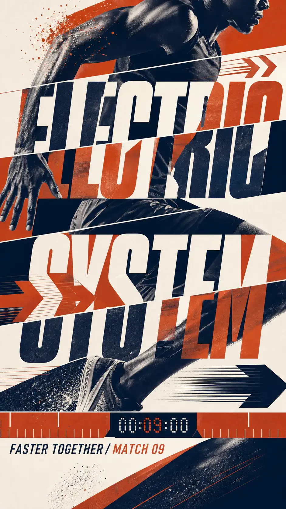 Electric System Runner Sports Poster Design｜AI Image Generation Prompts