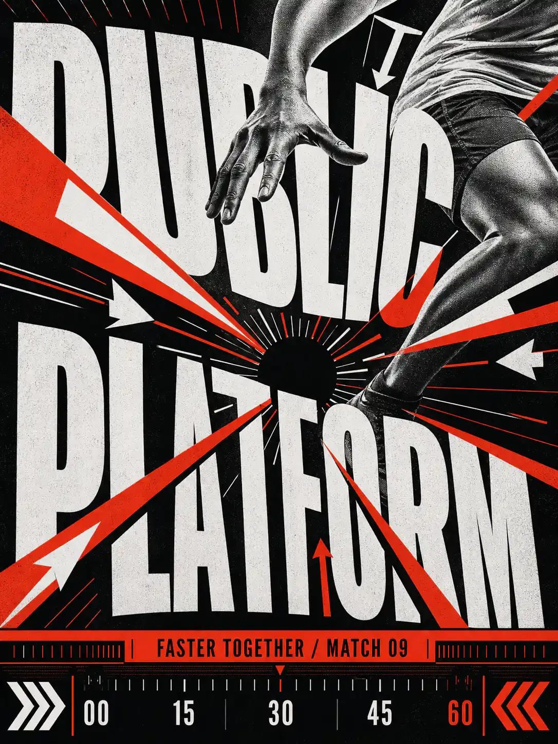 Public Platform Dynamic Sports Poster｜AI Image Generation Prompts