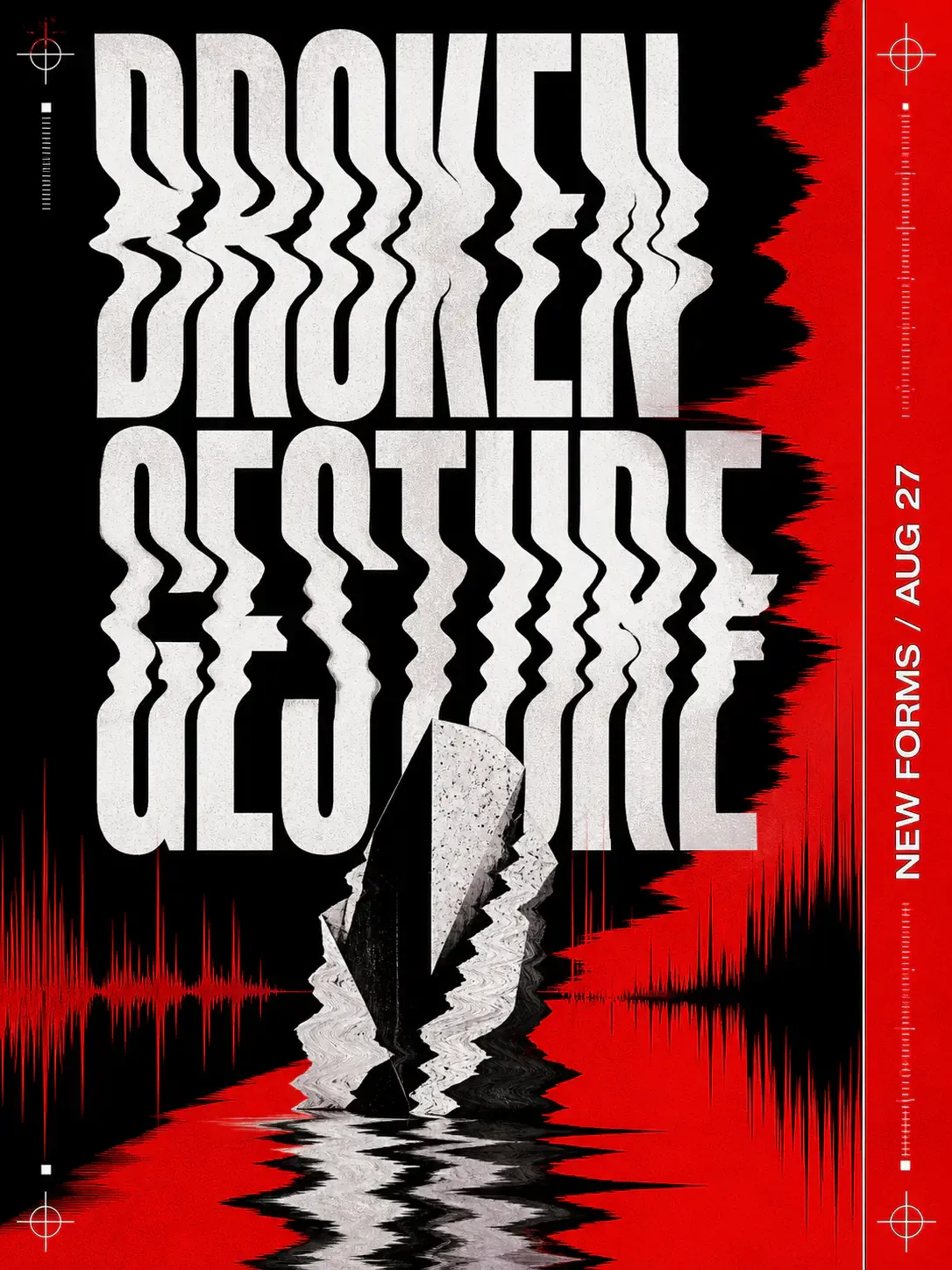 New Forms poster with wavy white text｜AI Image Generation Prompts