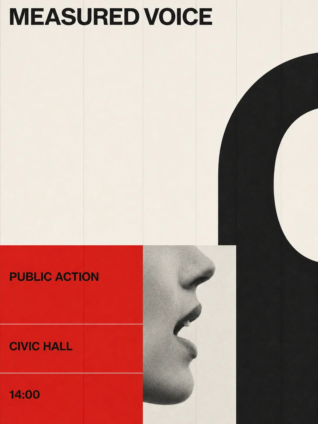 Measured Voice Public Action Event Poster Design｜AI Image Generation Prompts