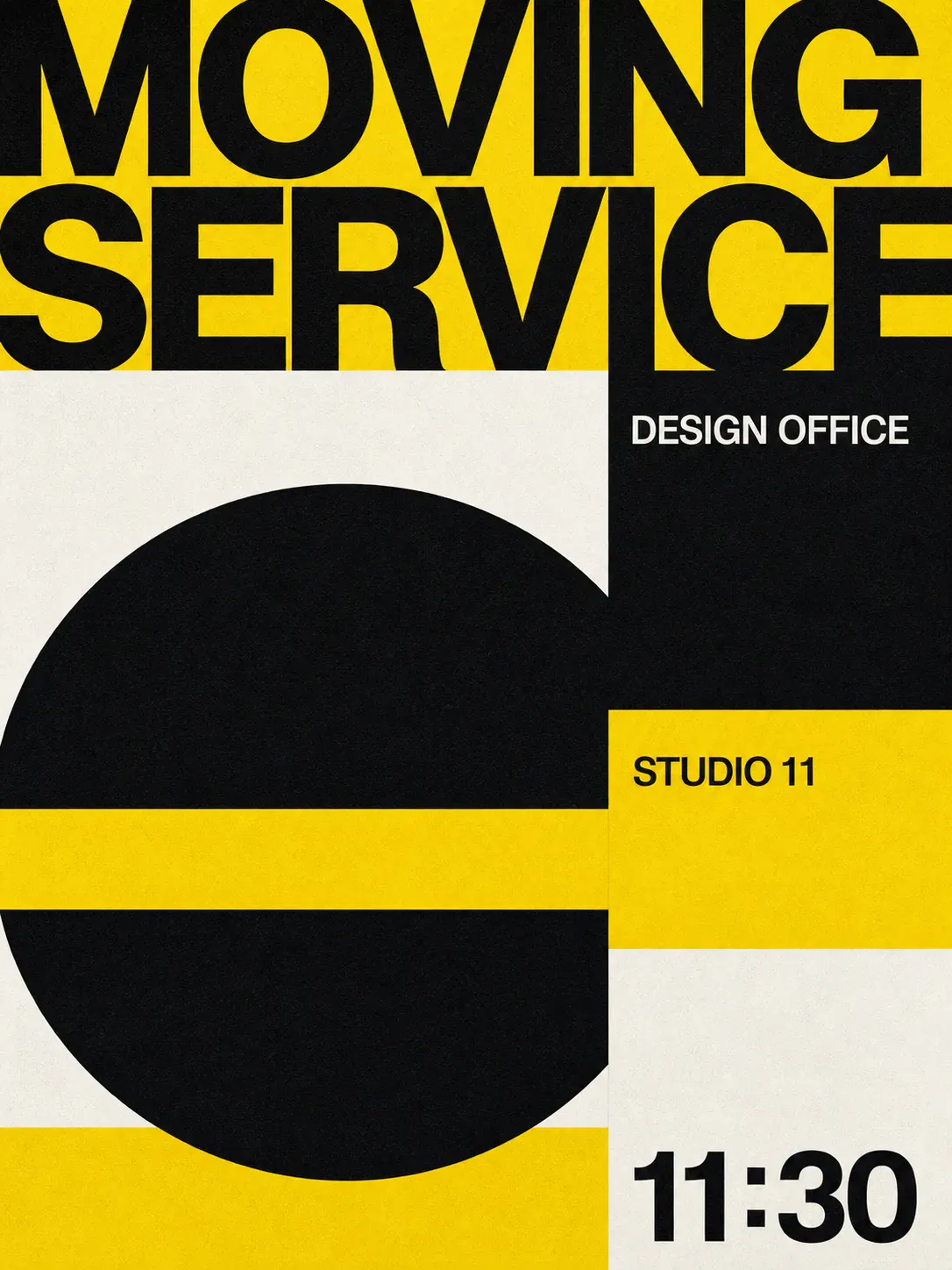 Bold Moving Service Poster Design in Yellow and Black｜AI Image Generation Prompts