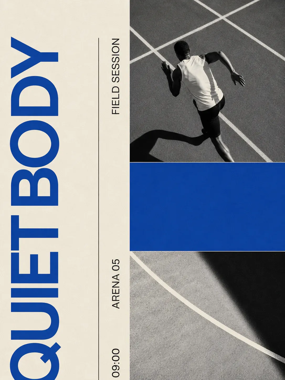 Quiet Body Field Session Runner Poster｜AI Image Generation Prompts