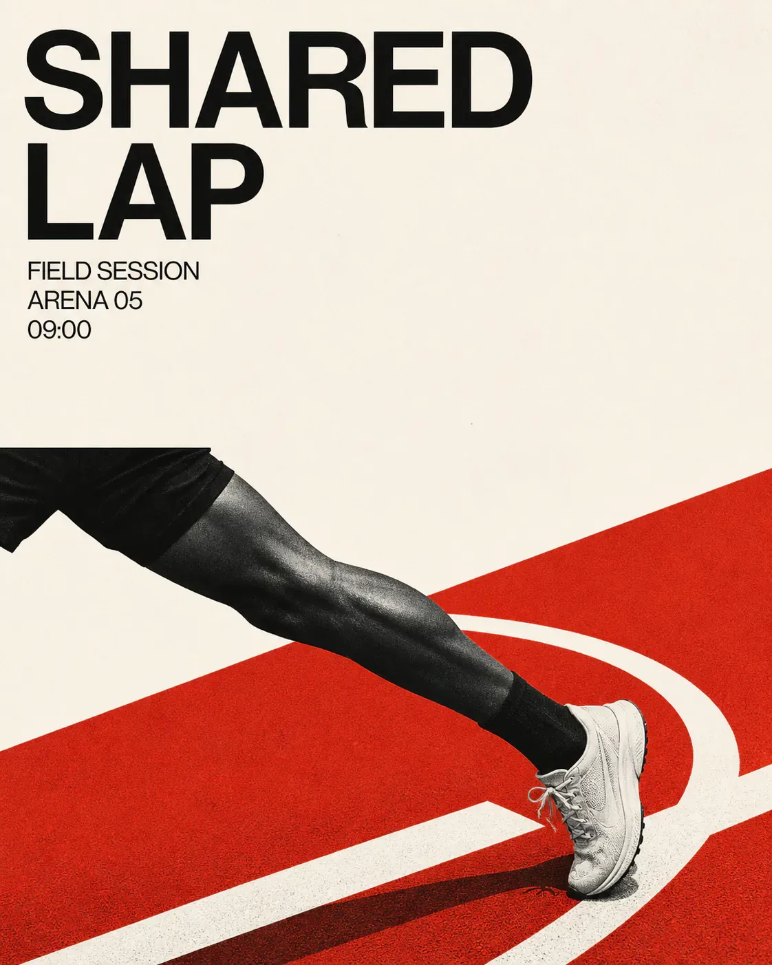 Runner leg on red track field session｜AI Image Generation Prompts