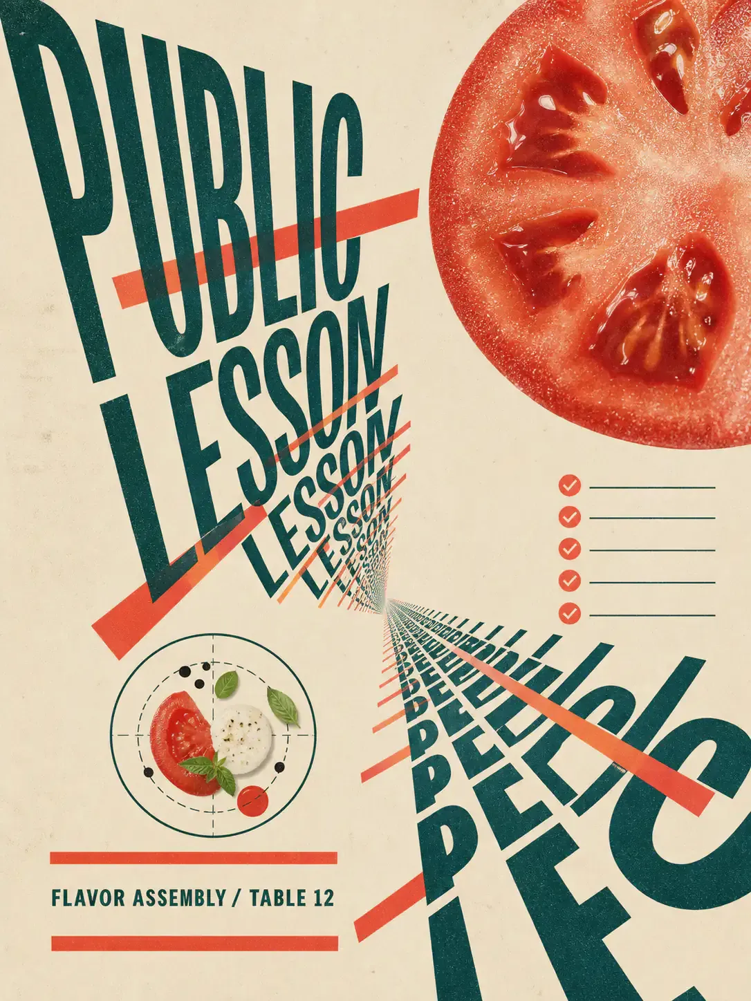 Public Lesson Flavor Assembly Graphic Design Poster｜AI Image Generation Prompts