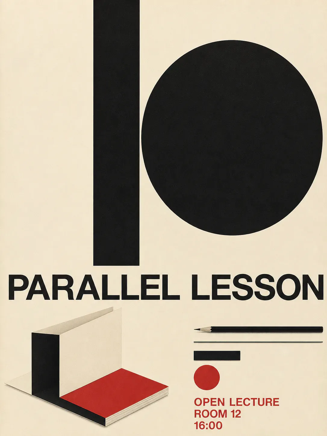 Parallel Lesson Open Lecture Geometric Poster｜AI Image Generation Prompts