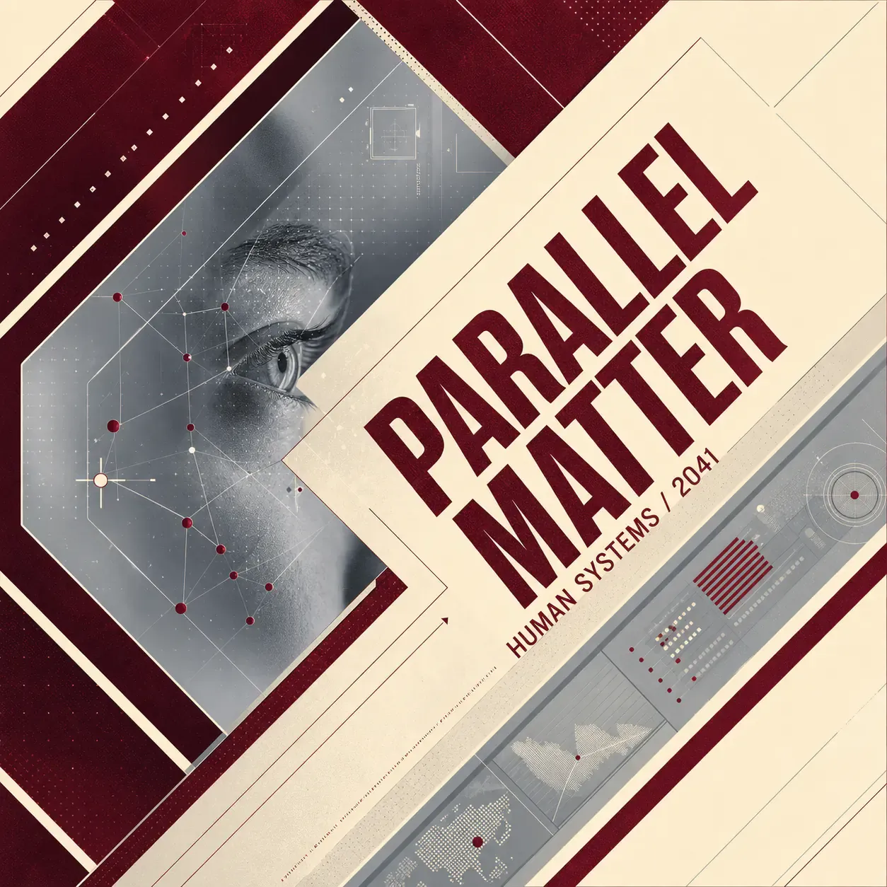 Parallel Matter Human Systems 2041 Retro Futuristic Poster｜AI Image Generation Prompts