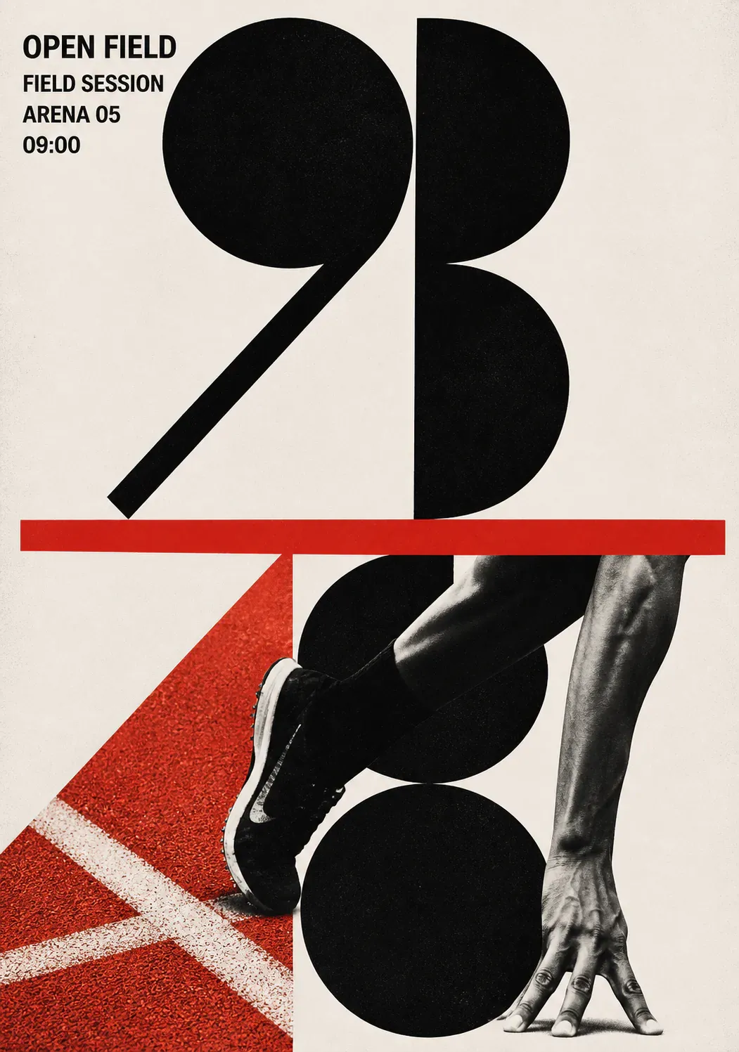 Open Field Session Track Runner Poster｜AI Image Generation Prompts