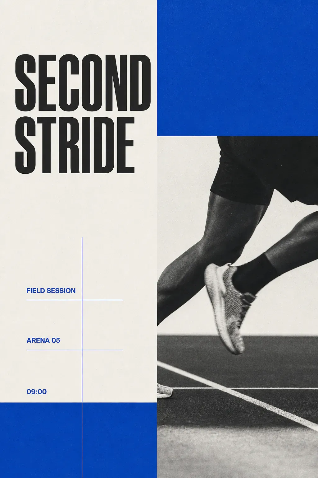Second Stride Field Session Runner Poster｜AI Image Generation Prompts