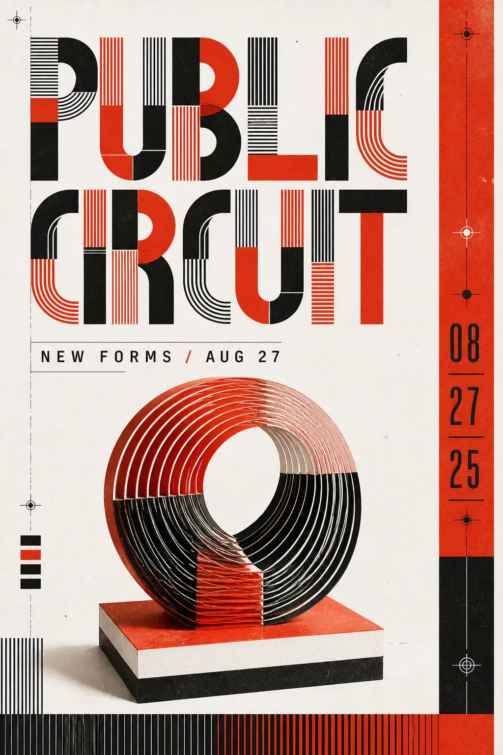 Public Circuit New Forms Geometric Event Poster｜AI Image Generation Prompts