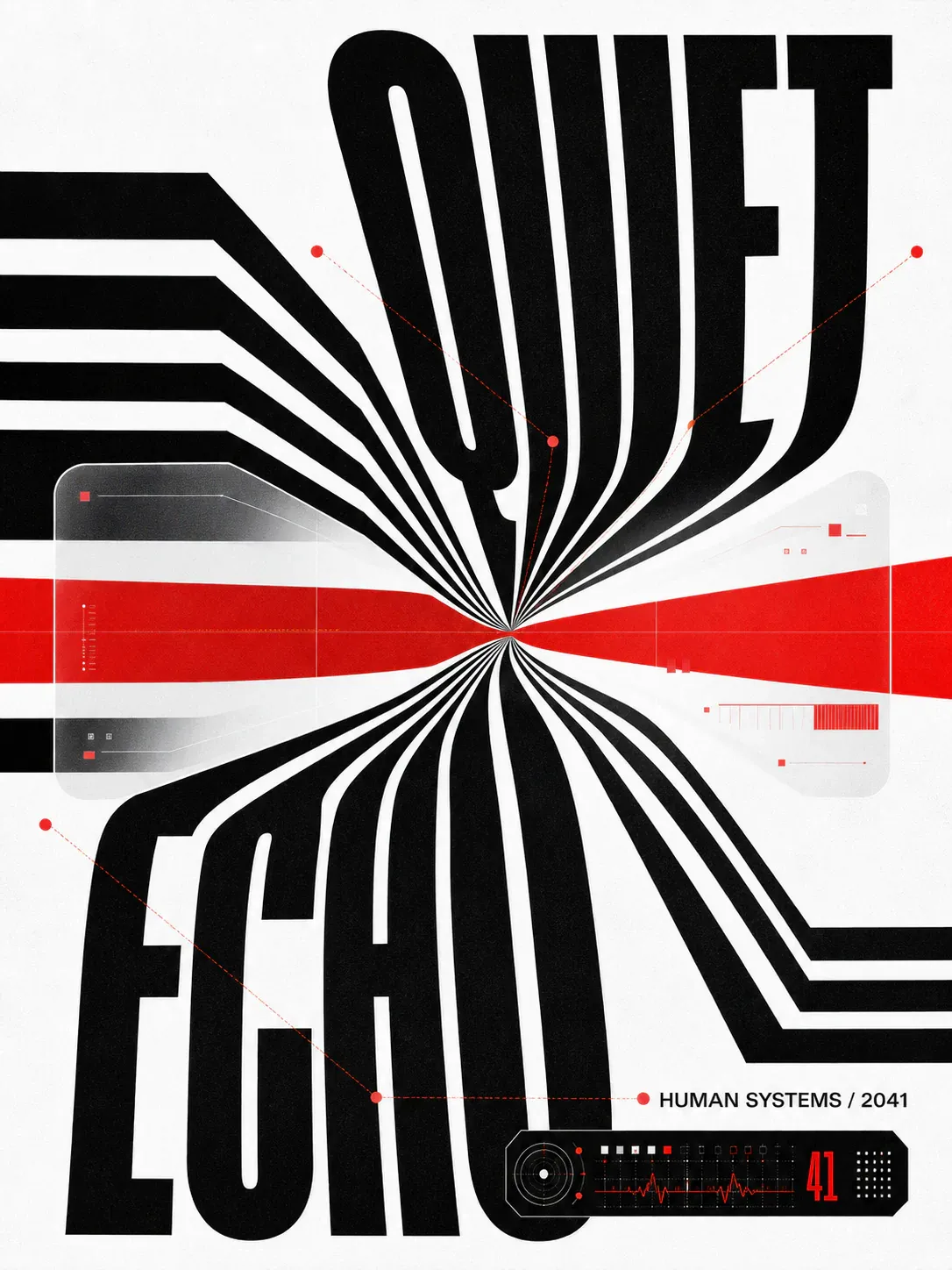 Quiet Echo Abstract Typography Poster Design｜AI Image Generation Prompts