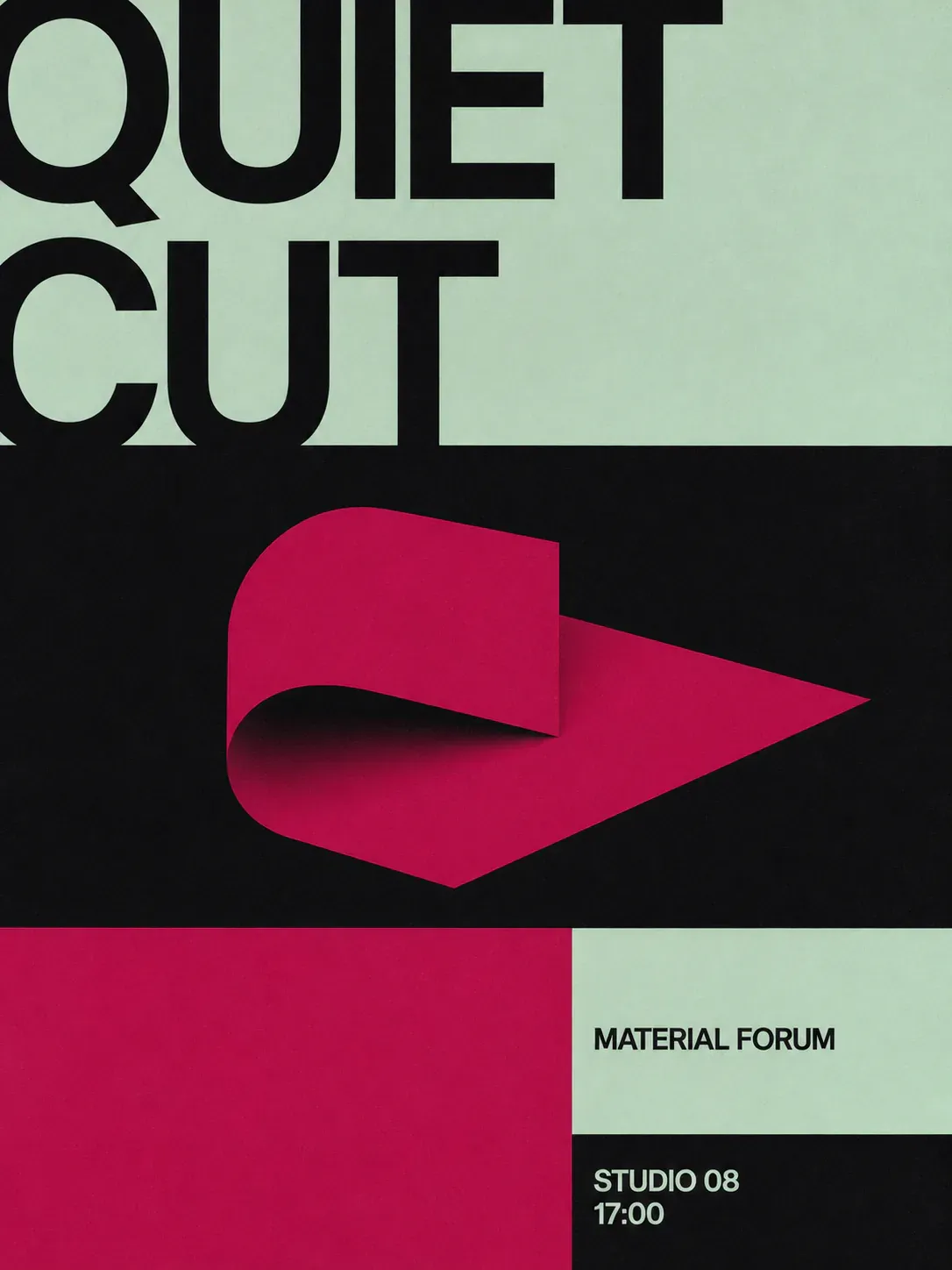 Quiet Cut Material Forum Poster Design｜AI Image Generation Prompts