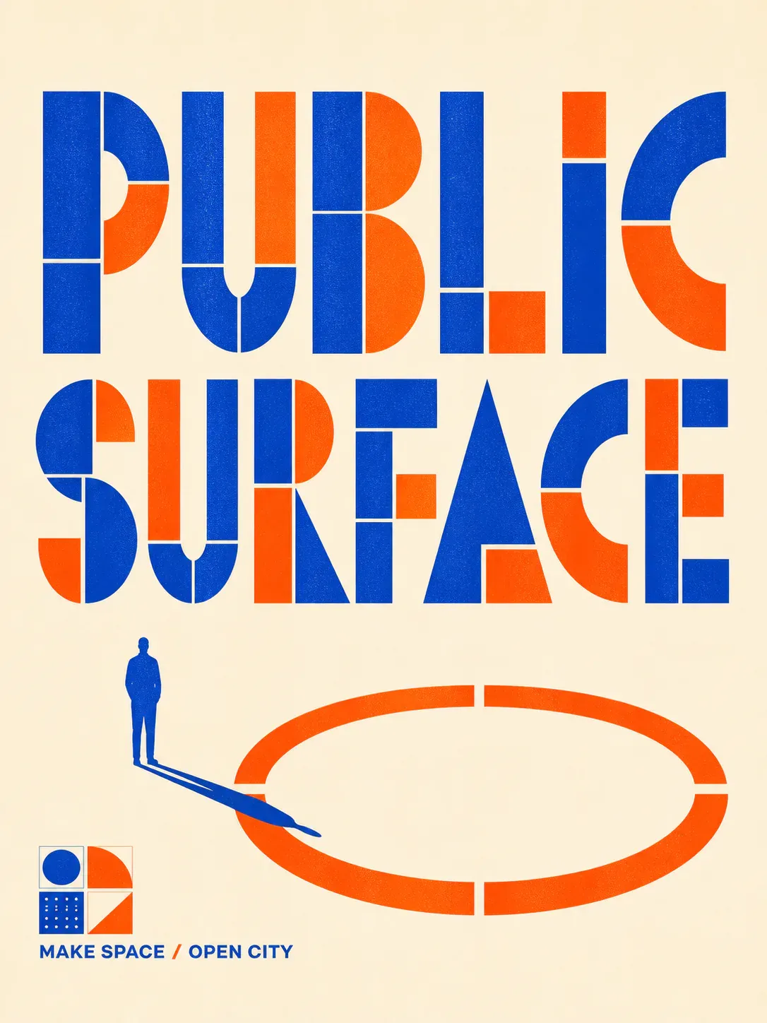 Public Surface Geometric Typography Poster｜AI Image Generation Prompts