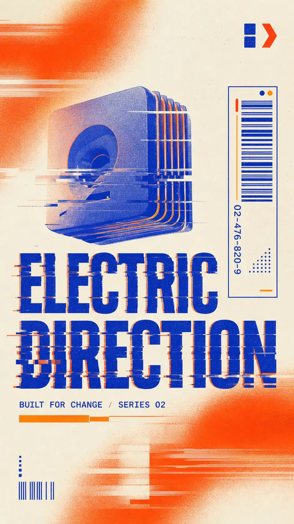 Electric Direction Series 02 Glitch Poster｜AI Image Generation Prompts