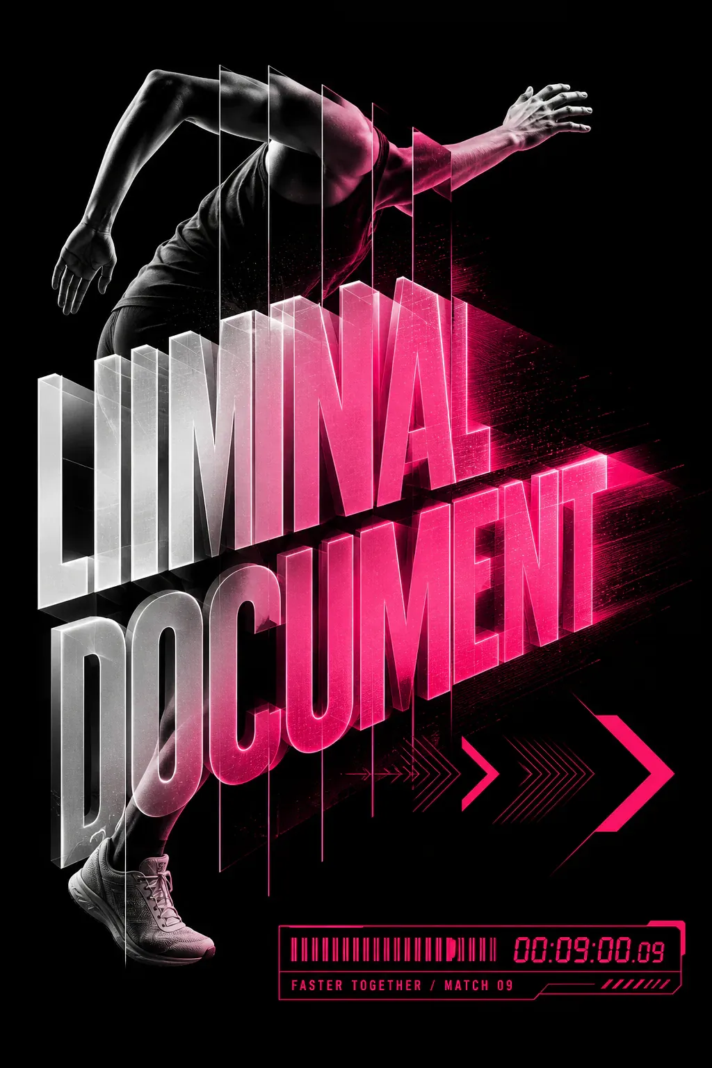 Liminal Document Neon Runner Glitch Art｜AI Image Generation Prompts