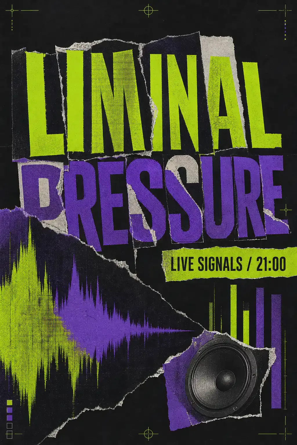 Liminal Pressure Live Signals Music Event Poster｜AI Image Generation Prompts