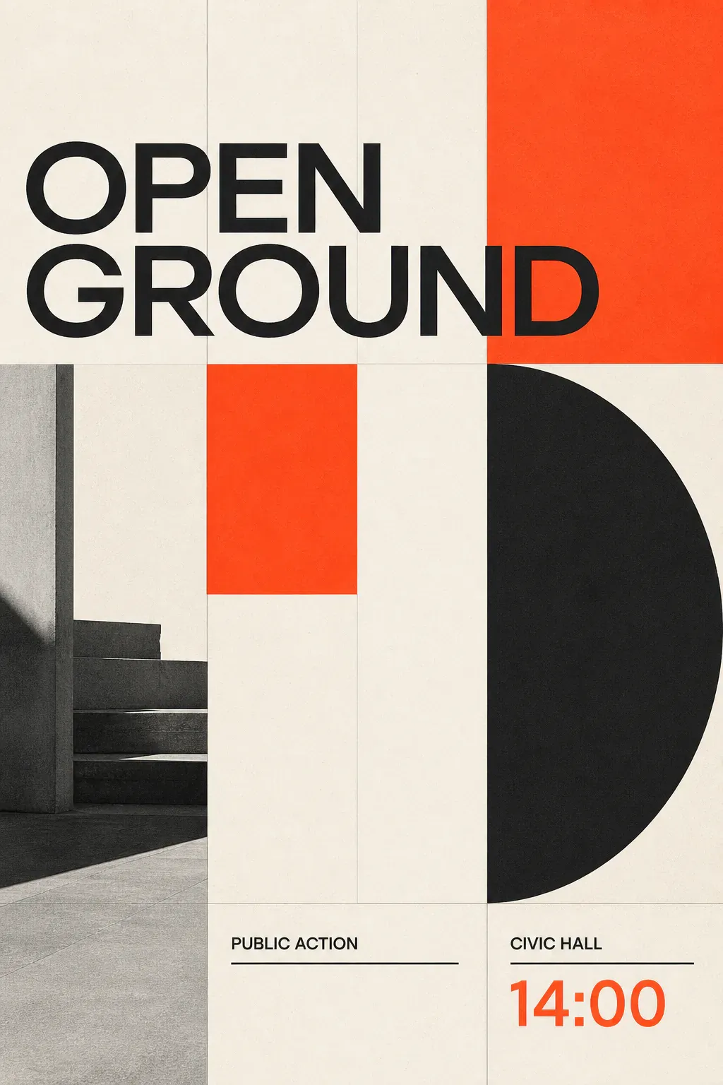 Open Ground Public Action Event Poster Design｜AI Image Generation Prompts
