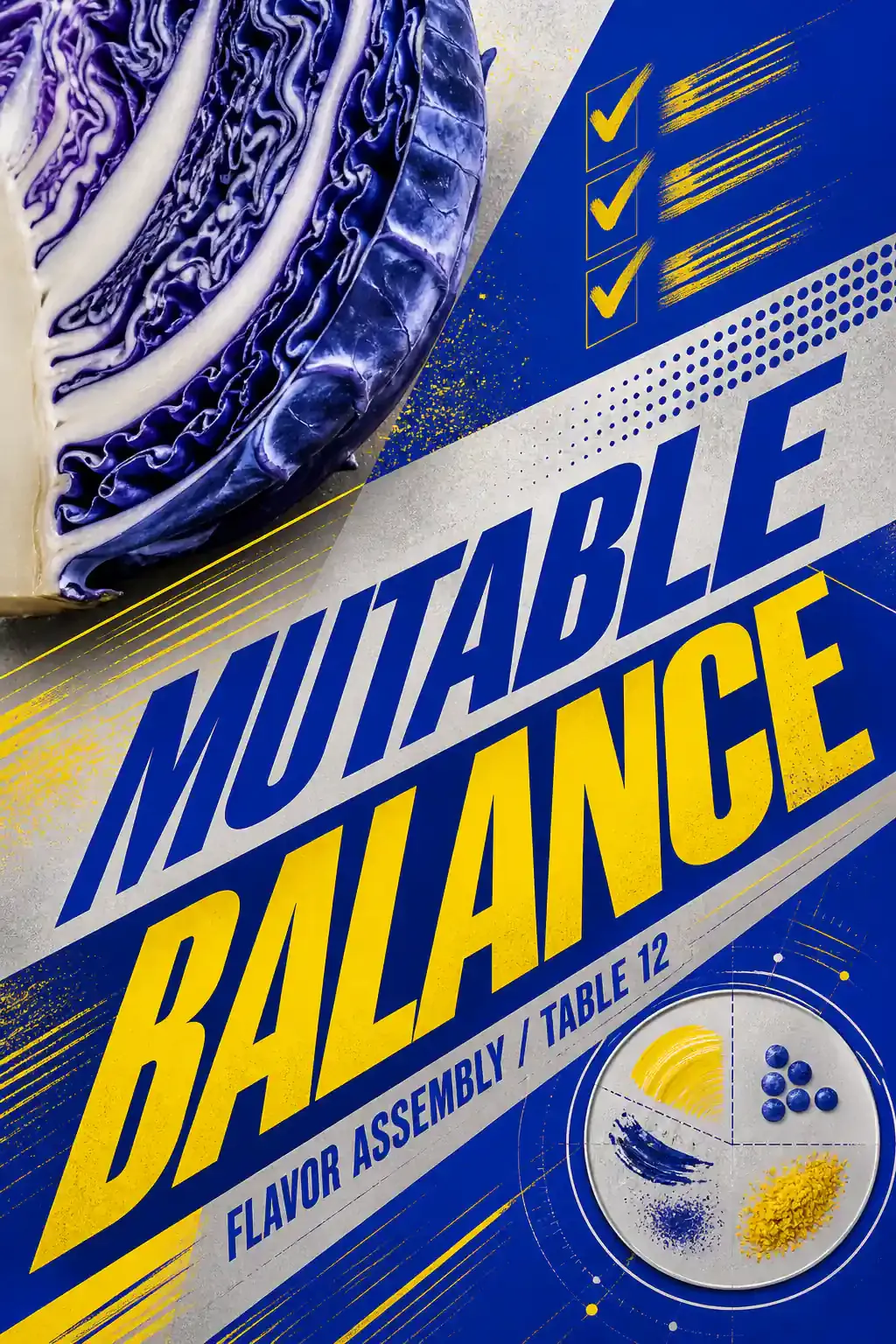 Mutable Balance Flavor Assembly Graphic Poster｜AI Image Generation Prompts