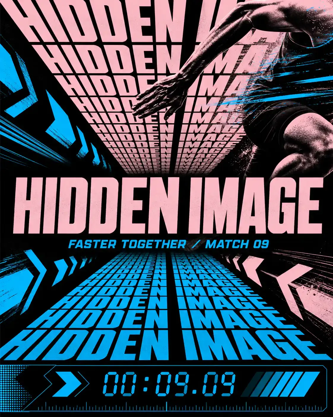 Hidden Image Sprinter Poster Design｜AI Image Generation Prompts
