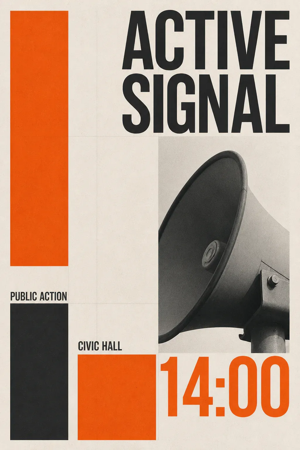 Active Signal Public Action Poster Design｜AI Image Generation Prompts
