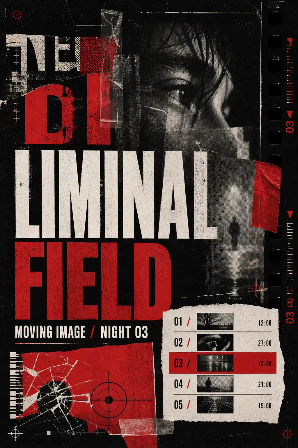 Liminal Field Moving Image Night 03 Poster｜AI Image Generation Prompts