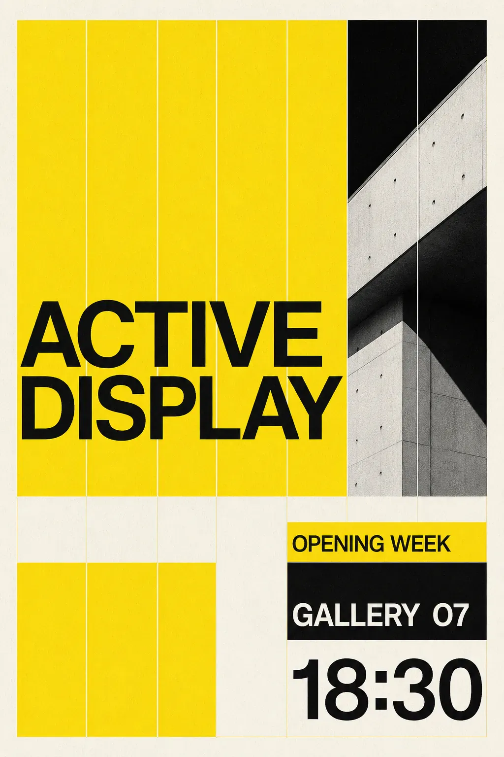 Active Display Opening Week Gallery Poster｜AI Image Generation Prompts