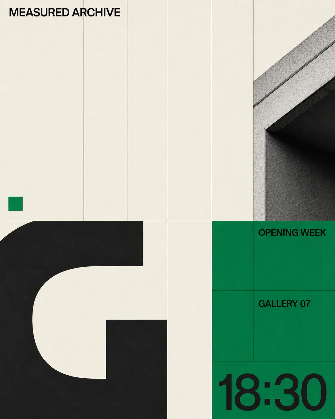 Measured Archive Gallery 07 Opening Week Poster｜AI Image Generation Prompts