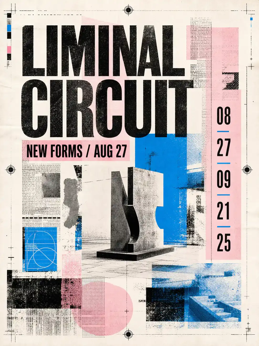Liminal Circuit New Forms Graphic Design Poster｜AI Image Generation Prompts