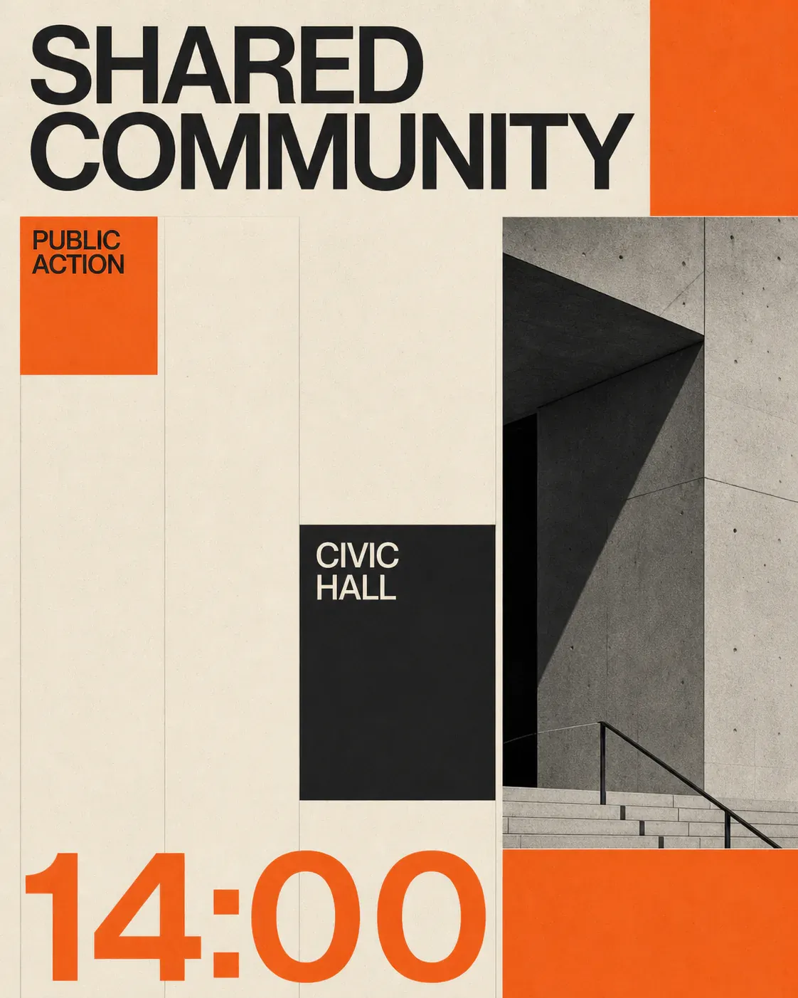 Shared Community Civic Hall Event Poster Design｜AI Image Generation Prompts