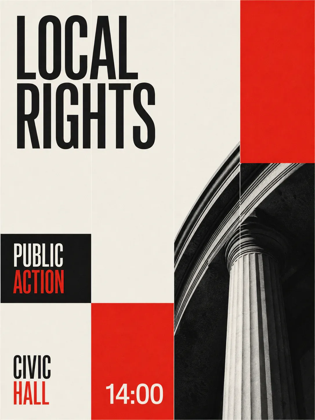 Local Rights Public Action Event Poster Design｜AI Image Generation Prompts