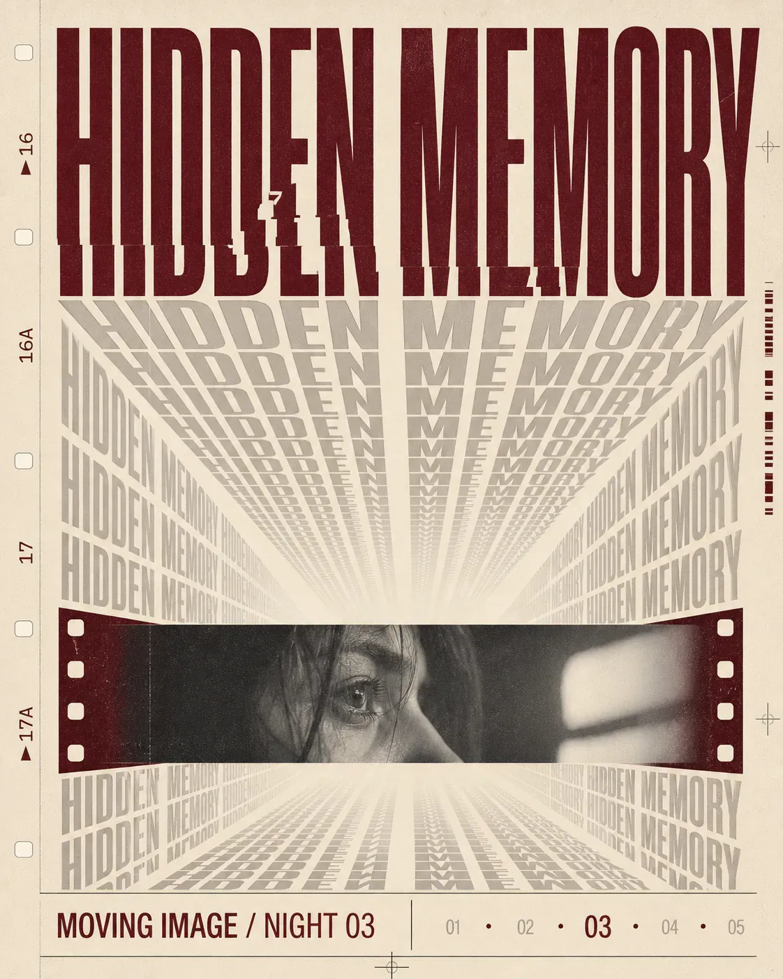 Hidden Memory Retro Film Strip Poster Design｜AI Image Generation Prompts