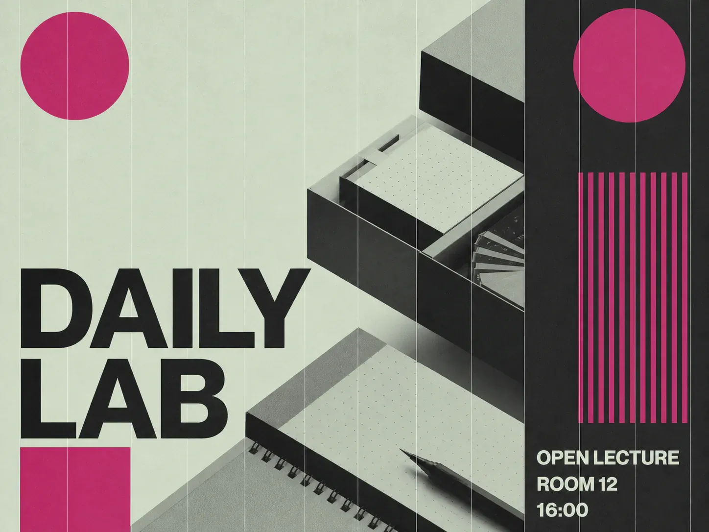 Daily Lab Open Lecture Event Poster Design｜AI Image Generation Prompts