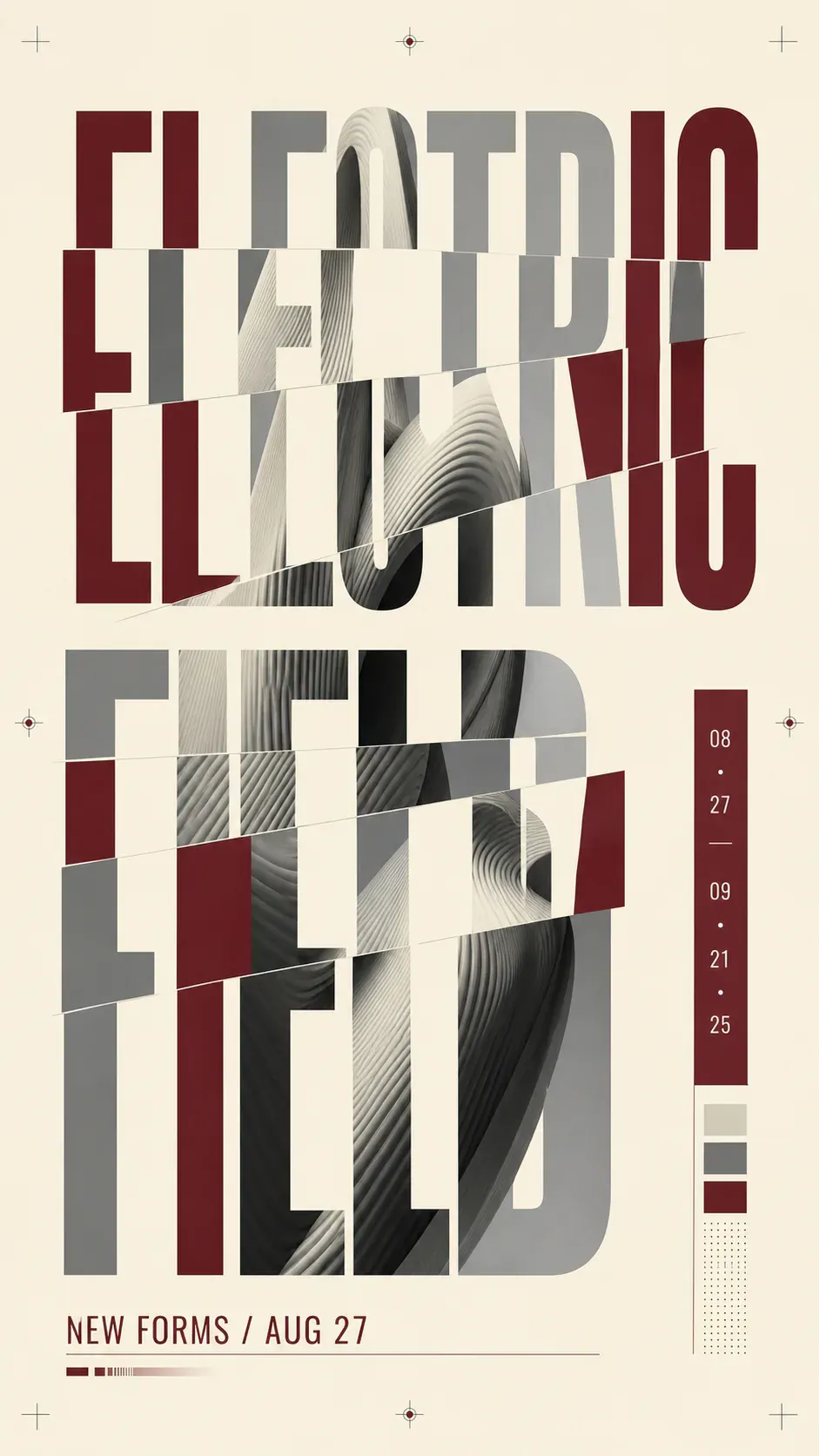 Electric Field Typography Poster Design｜AI Image Generation Prompts