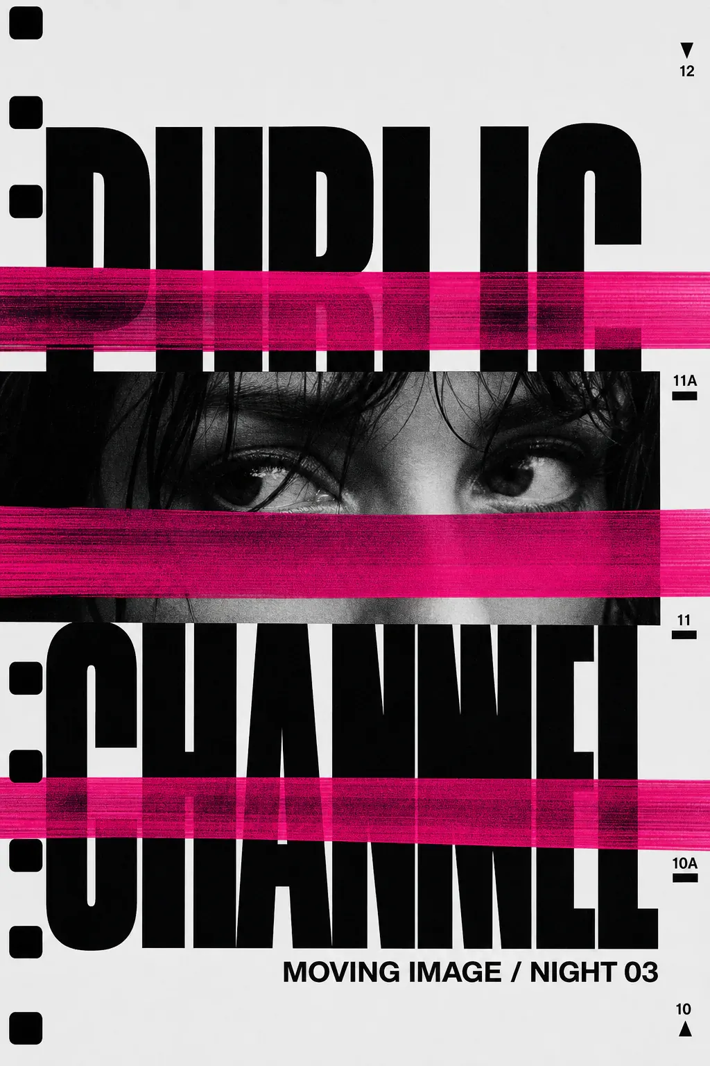 Public Channel Moving Image Night 03 Poster｜AI Image Generation Prompts