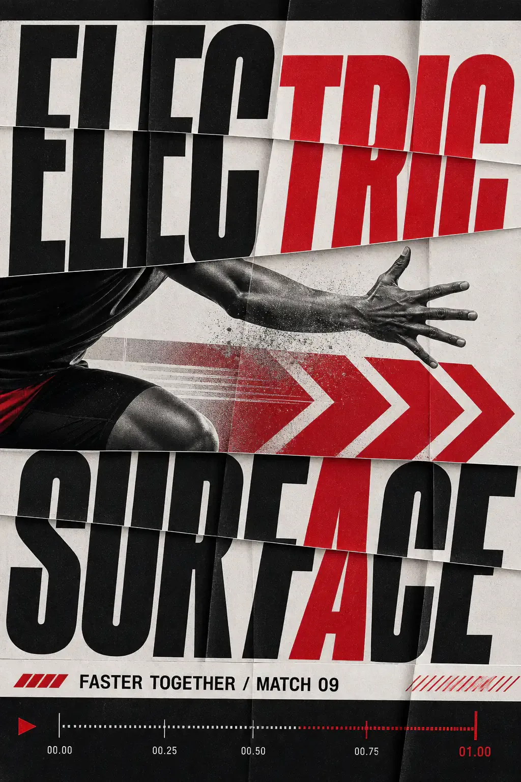 Electric Surface Athlete Motion Poster｜AI Image Generation Prompts