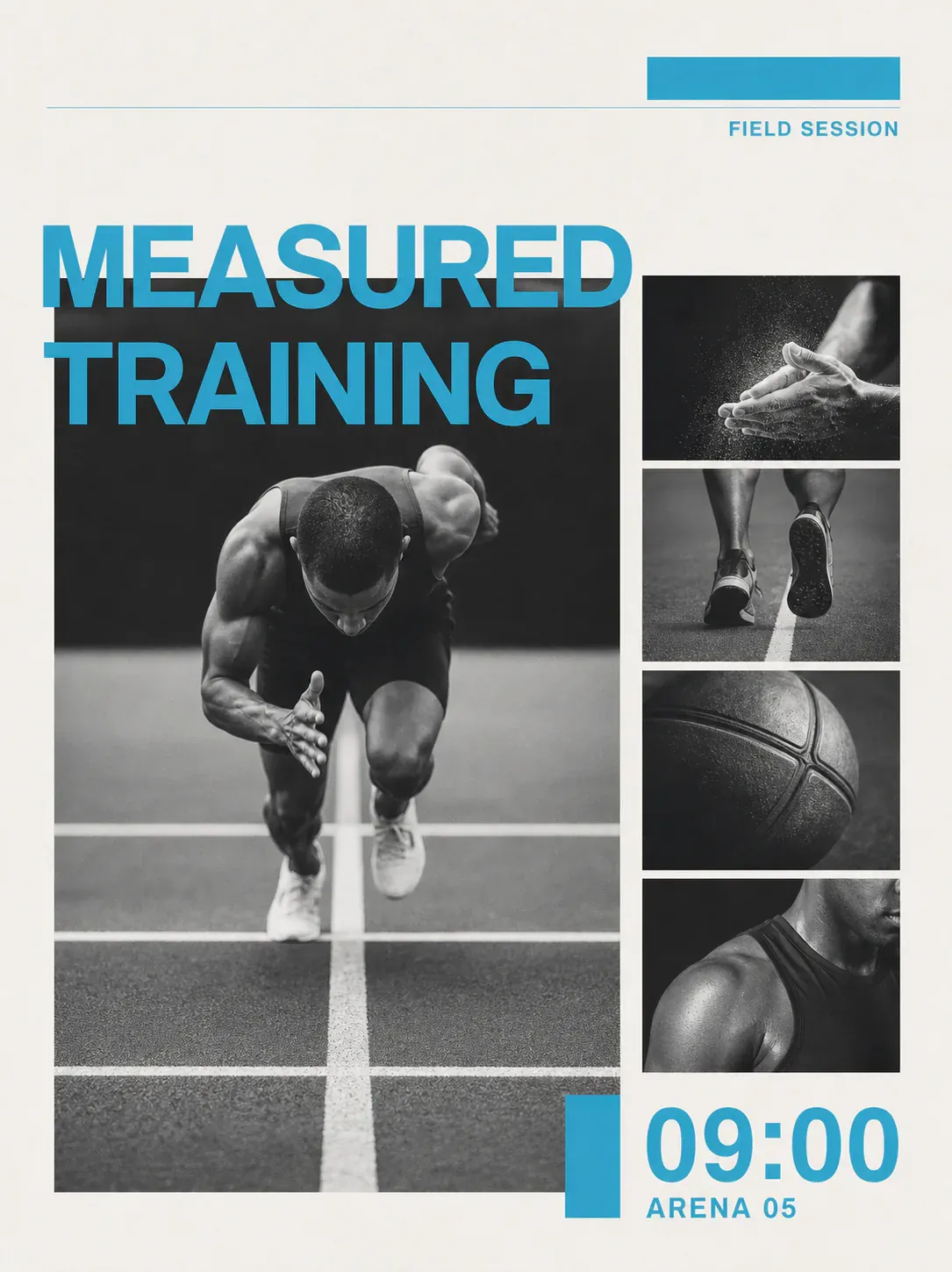 Measured Training Field Session Sports Poster｜AI Image Generation Prompts