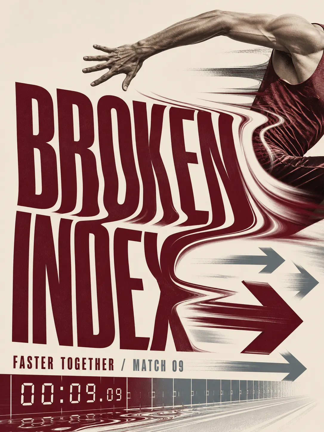 Broken Index Runner Motion Poster｜AI Image Generation Prompts